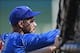 Sep 30, 2013; Arlington, TX, USA; Texas Rangers right fielder Nelson Cruz (17) watches batting practice before the game against the Tampa Bay Rays at Rangers Ballpark at Arlington. Mandatory Credit: Tim Heitman-USA TODAY Sports