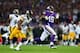 LONDON, ENGLAND - SEPTEMBER 29: Wide receiver Greg Jennings #15 of the Minnesota Vikings outpaces cornerback Cortez Allen #28 of the Pittsburgh Steelers turnover score a 70yd touchdown during the NFL International Series game between Pittsburgh Steelers