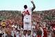 SOUTH BEND, IN - SEPTEMBER 28: Adam Shead #74 of the Oklahoma Sooners conducts the band after a win over the Notre Dame Fighting Irish at Notre Dame Stadium on September 28, 2013 in South Bend, Indiana. Oklahoma defeated Notre Dame 35-21. (Photo by Jonat