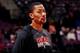 AUBURN HILLS, MI - APRIL 7: Derrick Rose #1 of the Chicago Bulls looks on before his team's game against the Detroit Pistons on April 7, 2013 at The Palace of Auburn Hills in Auburn Hills, Michigan. NOTE TO USER: User expressly acknowledges and agrees tha