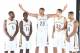 METAIRIE, LA - SEPTEMBER 30: Tyreke Evans #1 Jrue Holiday #11, Anthony Davis #23, Ryan Anderson #33 and Eric Gordon #10 of The New Orleans Pelicans pose for photos during NBA Media Day on September 30, 2013 at the New Orleans Pelicans practice facility in