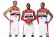 WASHINGTON, DC - SEPTEMBER 27: Otto Porter Jr #22, John Wall #2 and Bradley Beal #3 of the Washington Wizards pose for a portrait during 2013 NBA Media Day at the Verizon Center on September 27, 2013 in Washington, DC. NOTE TO USER: User expressly acknowl