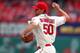 Adam Wainwright throws a pitch against the Cubs on Sept. 28.