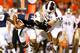 AUBURN, AL - SEPTEMBER 14: Richie Brown #39 of the Mississippi State Bulldogs sacks Nick Marshall #14 of the Auburn Tigers at Jordan-Hare Stadium on September 14, 2013 in Auburn, Alabama. (Photo by Kevin C. Cox/Getty Images)