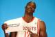 HOUSTON, TX - SEPTEMBER 27: Dwight Howard #12 of the Houston Rockets poses for a team photographer during Houston Rockets Media Day at the Toyota Center on September 27, 2013 in Houston, Texas. (Photo by Scott Halleran/Getty Images)