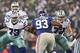 Sep 8, 2013; Arlington, TX, USA; Dallas Cowboys center Travis Frederick (72) blocks against New York Giants defensive tackle Mike Patterson (93) at AT&T Stadium. Mandatory Credit: Matthew Emmons-USA TODAY Sports