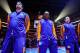 LOS ANGELES, CA - JANUARY 4: Los Angeles Lakers players, from left, Pau Gasol #16, Kobe Bryant #24 and Steve Nash #10 listen to the National Anthem before playing against the Los Angeles Clippers at Staples Center on January 4, 2013 in Los Angeles, Califo