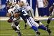 Sep 8, 2013; Indianapolis, IN, USA; Indianapolis Colts free safety LaRon Landry (30) breaks up a pass intended for Oakland Raiders wide receiver Jacoby Ford (12) at Lucas Oil Stadium. Mandatory Credit: Pat Lovell-USA TODAY Sports