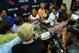 Sep 30, 2013; Atlanta, GA, USA; Atlanta Hawks power forward Al Horford (15) speaks to media during media day at Philips Arena. Mandatory Credit: Daniel Shirey-USA TODAY Sports