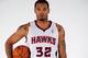 ATLANTA, GA - SEPTEMBER 30: Mike Scott #32 of the Atlanta Hawks poses for a portrait during NBA Media Day at Philips Arena on September 30, 2013 in Atlanta, Georgia. NOTE TO USER: User expressly acknowledges and agrees that, by downloading and/or using th