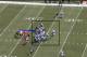 Gabbert checks down to a run, unaware of the safety coming on a blitz.