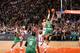 NEW YORK, NY - APRIL 23: Avery Bradley #0 of the Boston Celtics goes up strong to the basket against Tyson Chandler #6 of the New York Knicks in Game Two of the Eastern Conference Quarterfinals during the 2013 NBA Playoffs on April 23, 2013 at Madison Squ