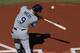 TORONTO, CANADA - SEPTEMBER 28: Wil Myers #9 of the Tampa Bay Rays hits an RBI single in the first inning during MLB game action against the Toronto Blue Jays on September 28, 2013 at Rogers Centre in Toronto, Ontario, Canada. (Photo by Tom Szczerbowski/G
