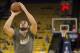 April 28, 2013; Oakland, CA, USA; Golden State Warriors center Andrew Bogut (12) shoots the ball before game four of the first round of the 2013 NBA playoffs against the Denver Nuggets at Oracle Arena. Mandatory Credit: Kyle Terada-USA TODAY Sports