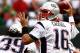 EAST RUTHERFORD, NJ - SEPTEMBER 14: Matt Cassel #16 of the New England Patriots looks to throw against the New York Jets on September 14, 2008 at Giants Stadium in East Rutherford, New Jersey. (Photo by Chris McGrath/Getty Images)