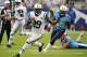 NASHVILLE, TN - SEPTEMBER 29: Bilal Powell #29 of the New York Jets rushes against the Tennessee Titans at LP Field on September 29, 2013 in Nashville, Tennessee. (Photo by Frederick Breedon/Getty Images)