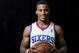 Sep 27, 2013; Philadelphia, PA, USA; Philadelphia 76ers guard Vander Blue (17) during a media day photo shoot at Philadelphia College of Osteopathic Medicine. Mandatory Credit: Eric Hartline-USA TODAY Sports