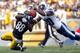 PITTSBURGH, PA - SEPTEMBER 08: Alterraun Verner #20 of the Tennessee Titans intercepts a pass intended for Emmanuel Sanders #88 of the Pittsburgh Steelers in the first half during the game on September 8, 2013 at Heinz Field in Pittsburgh, Pennsylvania. (