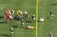 The two tight ends collapsed the edge, allowing a double-team inside, opening an obvious cutback alley.