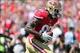 Sep 8, 2013; San Francisco, CA, USA; San Francisco 49ers tight end Vernon Davis (85) catches the ball for a touchdown against the Green Bay Packers during the first quarter at Candlestick Park. Mandatory Credit: Kelley L Cox-USA TODAY Sports