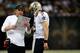NEW ORLEANS, LA - SEPTEMBER 30: Head coach Sean Payton talks with Drew Brees #9 of the New Orleans Saints during a time out against the Miami Dolphins at the Mercedes-Benz Superdome on September 30, 2013 in New Orleans, Louisiana. (Photo by Chris Grayt