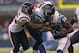 INDIANAPOLIS, IN - DECEMBER 30: Kareem Jackson #25 and Connor Barwin #98 of the Houston Texans tackle Vick Ballard #33 of the Indianapolis Colts at Lucas Oil Stadium on December 30, 2012 in Indianapolis, Indiana. The Colts defeated the Texans 28-16. (Ph
