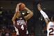 Feb 18, 2012; Auburn, AL, USA; Mississippi State Bulldogs guard Rodney Hood (4) pulls up for a shot against the Auburn Tigers at Auburn Arena. Mandatory Credit: Paul Abell-USA TODAY Sports