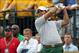Oct 3, 2013; Dublin, OH, USA; Jason Day tees off on the first hole during the Thursday four ball matches of the Presidents Cup at Muirfield Village Golf Club. Mandatory Credit: Peter Casey-USA TODAY Sports
