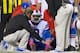 CLEVELAND, OH - OCTOBER 3: Quarterback EJ Manuel #3 of the Buffalo Bills is helped by trainers during the second half at FirstEnergy Stadium on October 3, 2013 in Cleveland, Ohio. The Browns defeated the Bills 37-24. (Photo by Jason Miller/Getty Images)