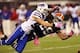 Oct 3, 2013; Cleveland, OH, USA; Buffalo Bills middle linebacker Kiko Alonso (50) breaks up a pass intended for Cleveland Browns running back Chris Ogbonnaya (25) during the second quarter at FirstEnergy Stadium. Mandatory Credit: Ron Schwane-USA TODAY Sp