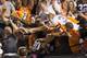 CLEVELAND, OH - OCTOBER 03: Wide receiver Travis Benjamin #80 of the Cleveland Browns celebrates in the Dog Pound after returning a punt return for a touchdown during the first half against the Buffalo Bills at FirstEnergy Stadium on October 3, 2013 in Cl