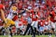 Danielle Hunter attempts to sack Georgia quarterback Aaron Murray.