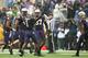 SEATTLE, WA - SEPTEMBER 28: Defensive back Sean Parker #1 of the Washington Huskies celebrates with teammates after intercepting a pass against the Arizona Wildcats on September 28, 2013 at Husky Stadium in Seattle, Washington. (Photo by Kevin Casey/Get
