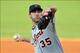 Justin Verlander looks to shut down the Athletics.