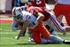 Sep 14, 2013; Bloomington, IN, USA; Bowling Green Falcons quarterback Matt Johnson (11) is sacked by Indiana Hoosiers defensive end Nick Mangieri (56) at Memorial Stadium. Indiana won 42-10. Mandatory Credit: Pat Lovell-USA TODAY Sports