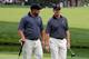 DUBLIN, OH - OCTOBER 04: Brendon de Jonge of Zimbabwe and Ernie Els of South Africa and the International Team walk to the fifth green during the Day Two Foursome Matches at the Muirfield Village Golf Club on October 4, 2013 in Dublin, Ohio. (Photo by