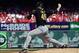 Oct 4, 2013; St. Louis, MO, USA; Pittsburgh Pirates starting pitcher Gerrit Cole throws a pitch against the St. Louis Cardinals in the first inning in game two of the National League divisional series playoff baseball game at Busch Stadium. Mandatory Cred