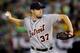 OAKLAND, CA - OCTOBER 04: Max Scherzer #37 of the Detroit Tigers throws a pitch in the first inning against the Oakland Athletics during Game One of the American League Division Series at O.co Coliseum on October 4, 2013 in Oakland, California. (Photo b