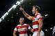 MANCHESTER, ENGLAND - OCTOBER 05: Pat Richards of Wigan celebrates after scoring his team's fifth try during the Super League Grand Final between Warrington Wolves and Wigan Warriors at Old Trafford on October 5, 2013 in Manchester, England. (Photo by M