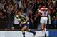 MANCHESTER, ENGLAND - OCTOBER 05: Joel Monaghan of Warrington celkebrates after scoring his team's first try during the Super League Grand Final between Warrington Wolves and Wigan Warriors at Old Trafford on October 5, 2013 in Manchester, England. (Pho