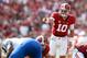 TUSCALOOSA, AL - OCTOBER 05: AJ McCarron #10 of the Alabama Crimson Tide points to the defense against the Georgia State Panthers at Bryant-Denny Stadium on October 5, 2013 in Tuscaloosa, Alabama. (Photo by Kevin C. Cox/Getty Images)