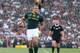 JOHANNESBURG, SOUTH AFRICA - OCTOBER 05: Bryan Habana grimaces after pulling a hamstring during the Rugby Championship match between South Africa Springboks and the New Zealand All Blacks at Ellis Park on October 5, 2013 in Johannesburg, South Africa. (P