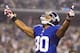ARLINGTON, TX - SEPTEMBER 8: Victor Cruz #80 of the New York Giants celebrates after scoring a touchdown against the Dallas Cowboys at AT&T Stadium on September 8, 2013 in Arlington, Texas. The Cowboys defeated the Giants 31-36. (Photo by Wesley Hitt/G