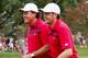 DUBLIN, OH - OCTOBER 05: Phil Mickelson (L) and Keegan Bradley of the U.S. Team celebrate after a birdie on the 13th green during the Day Three Four-ball Matches at the Muirfield Village Golf Club on October 5, 2013 in Dublin, Ohio. (Photo by Gregory S
