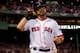 BOSTON, MA - OCTOBER 05: Jacoby Ellsbury #2 of the Boston Red Sox returns to the dugout after scoring a run against the Tampa Bay Rays in the fifth inning during Game Two of the American League Division Series at Fenway Park on October 5, 2013 in Boston,