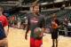 INDIANAPOLIS, IN - OCTOBER 5: Derrick Rose #1 of the Chicago Bulls warms up before the game against the Indiana Pacers at Bankers Life Fieldhouse on October 5, 2013 in Indianapolis, Indiana. NOTE TO USER: User expressly acknowledges and agrees that, by d