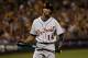 OAKLAND, CA - OCTOBER 05: Austin Jackson #14 of the Detroit Tigers reacts after being struck out in the eighth inning against the Oakland Athletics during Game Two of the American League Division Series at O.co Coliseum on October 5, 2013 in Oakland, Cal