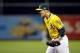 OAKLAND, CA - OCTOBER 05: Sonny Gray #54 of the Oakland Athletics reacts after closing out the fifth inning against the Detroit Tigers during Game Two of the American League Division Series at O.co Coliseum on October 5, 2013 in Oakland, California. (Ph