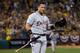 OAKLAND, CA - OCTOBER 05: Miguel Cabrera #24 of the Detroit Tigers reacts after being struck out in the third inning against the Oakland Athletics during Game Two of the American League Division Series at O.co Coliseum on October 5, 2013 in Oakland, Cali
