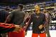 Oct 5, 2013; Indianapolis, IN, USA; Chicago Bulls point guard Derrick Rose (1) congratulates his team mates at Bankers Life Fieldhouse. Bulls beat Pacers 82-76. Mandatory Credit: Marc Lebryk-USA TODAY Sports